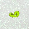 Green Looping Worm on a String