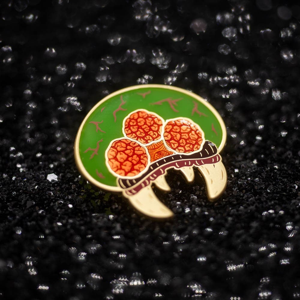 Green Baby Parasite Alien Translucent Enamel Pin