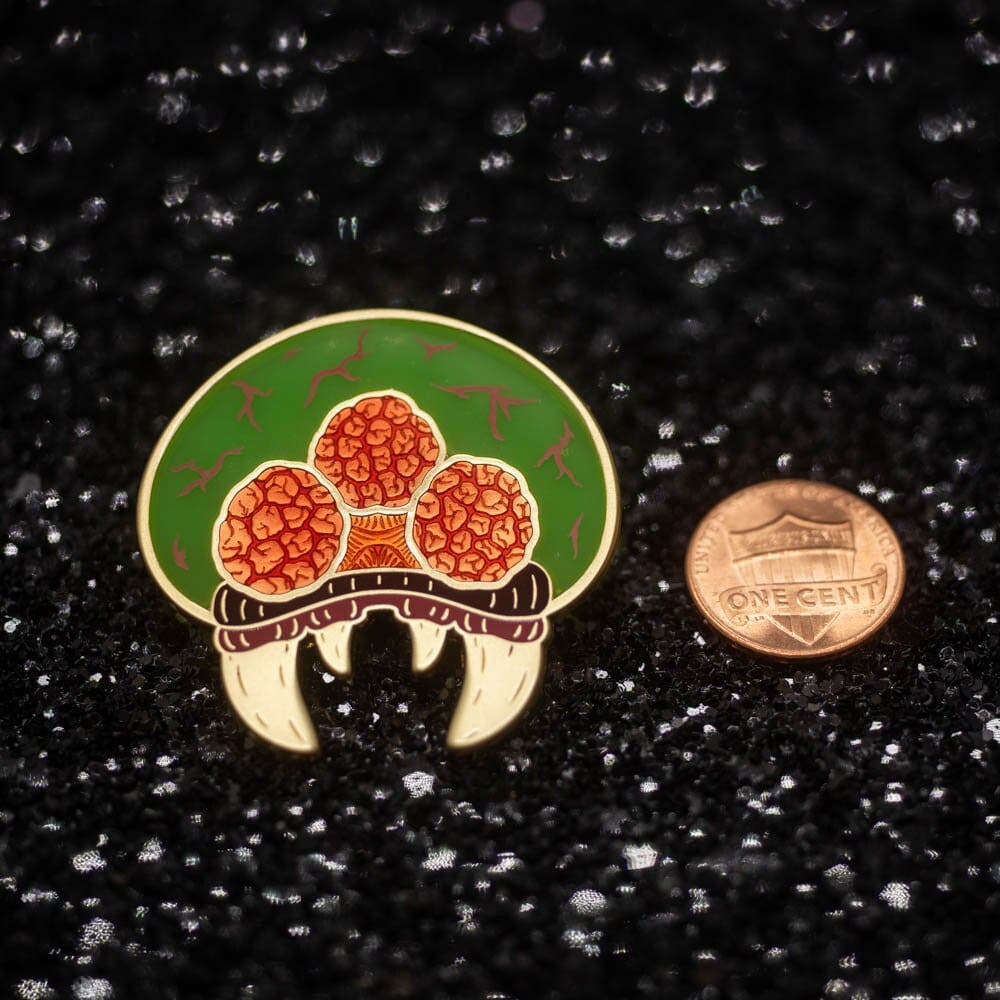 Green Baby Parasite Alien Translucent Enamel Pin