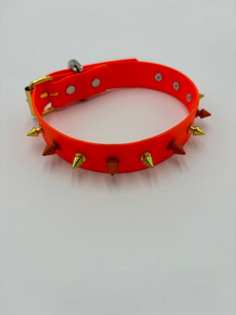 Image of Neon Orange Spiked Collar