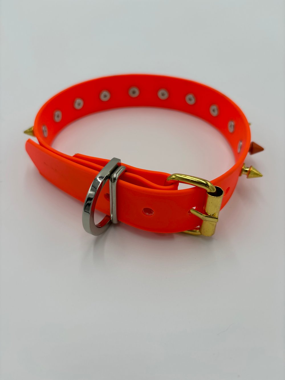 Image of Neon Orange Spiked Collar