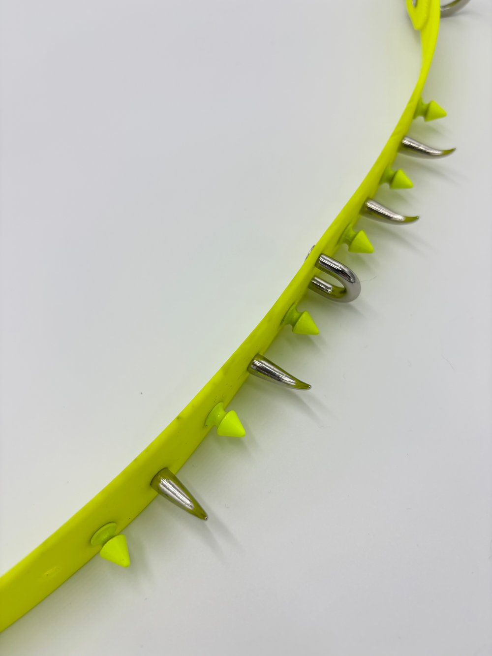 Image of DISCOUNTED Neon Yellow Spiked Collar (Stained)