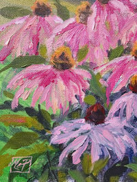 Image 4 of Last Light on Purple Coneflower -Plein Air Acrylic Painting 