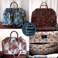 READY-MADE HANDMADE WEEKENDER BAG: Mary Poppins Carpet Bag Style - VARIOUS TAPESTRY FABRIC DESIGNS