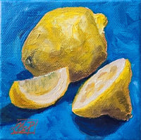 Image 3 of Three Lemons -Original Acrylic Painting 