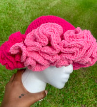 Image 2 of Custom Crochet Ruffle Hat (can be made in any color)