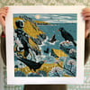 Mayon Cliff Choughs Large Print