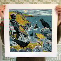 Image 2 of Mayon Cliff Choughs Large Print