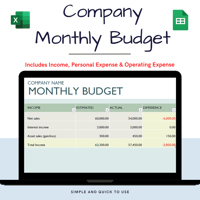 "Corporate Monthly Budget Tracker: Manage Finances Efficiently"