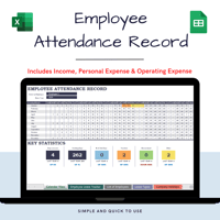 Advanced Employee Attendance Tracker: Timesheet & Attendance Record 