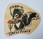 Image of original antique unknown 1930s tattoo flash kewpie hold cut folk art texas 3x3
