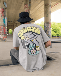 Image 3 of OVERTIME/ @F.A.K.T.O/ GREY T-SHIRT