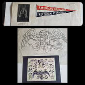 Image of original antique owen jensen ?  eagle tattoo dottie circus marquand flyer 8.5x11