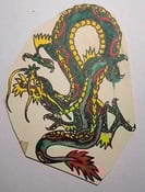 Image of original vintage antique milton zeis produx +color dragon tattoo flash 4.5x6