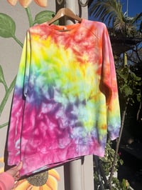 Image 1 of Rainbow ice dyed men’s (unisex) tie dye jumper size L