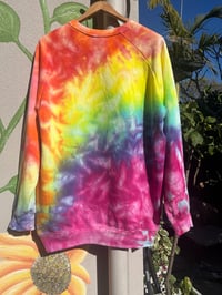 Image 2 of Rainbow ice dyed men’s (unisex) tie dye jumper size L