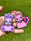 Emo Kitty and Bunny - Acrylic Keychains PREORDER UNTIL 7/24