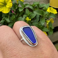 Image 2 of Cobalt Blue Sea Glass Ring - One available size P