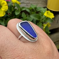 Image 1 of Cobalt Blue Sea Glass Ring - One available size P