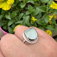 Image 1 of Seafoam Large Seaglass Ring - one available Size Q 