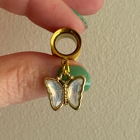 Opal Butterfly Tunnel Dangles (sizes 4g-2")