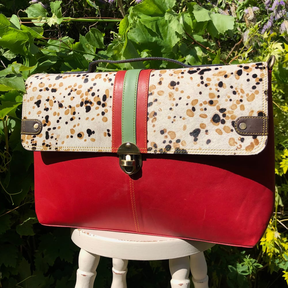 Image of Harlequin Collection - Animal/Recycled Leather Laptop Bag #19B