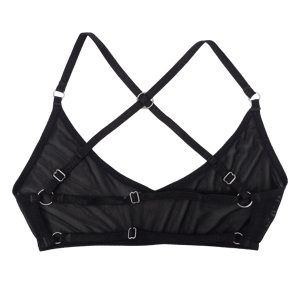 Black Mesh Bralette (Silver)