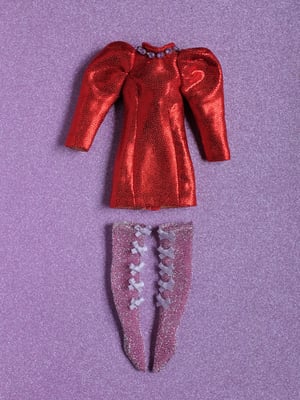 Image of Lounging LInda ~ Electric Dreams Set ~ Pink & Red ~ For Blythe & Cherry