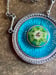 Image of Engraved Blue and Teal Pendant with Handmade Chain