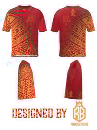 Image 1 of Maktown Red/ Yellow Faded Tribal Drifit Shirt