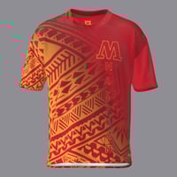 Image 2 of Maktown Red/ Yellow Faded Tribal Drifit Shirt
