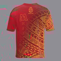 Image 3 of Maktown Red/ Yellow Faded Tribal Drifit Shirt