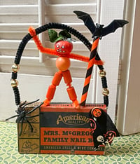 Vintage Jack-o-Lantern Hardware Box Halloween Decoration