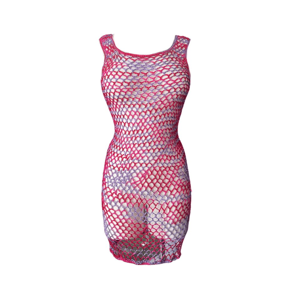 Image of HANDMADE SILK CROCHET DRESS