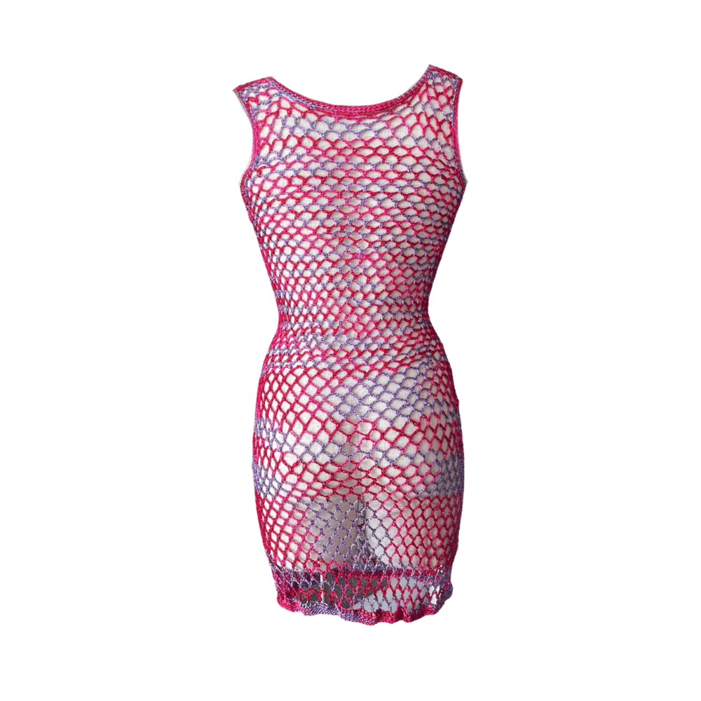 Image of HANDMADE SILK CROCHET DRESS