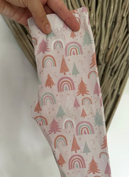 Image of Pink Christmas Tree Leggings (6-12 months) 