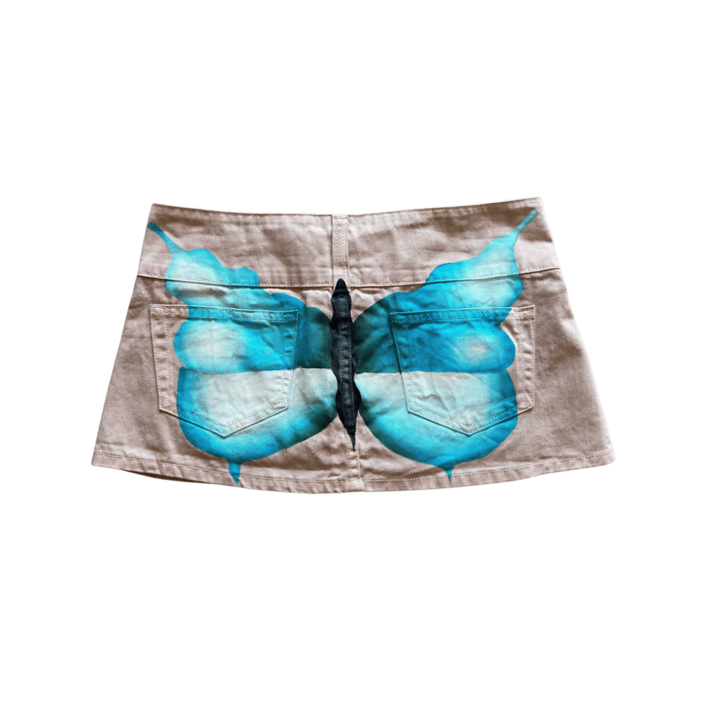 Image of JULIET JOHNSTONE HAND PAINTED BUTTERFLY LOW RISE SKIRT