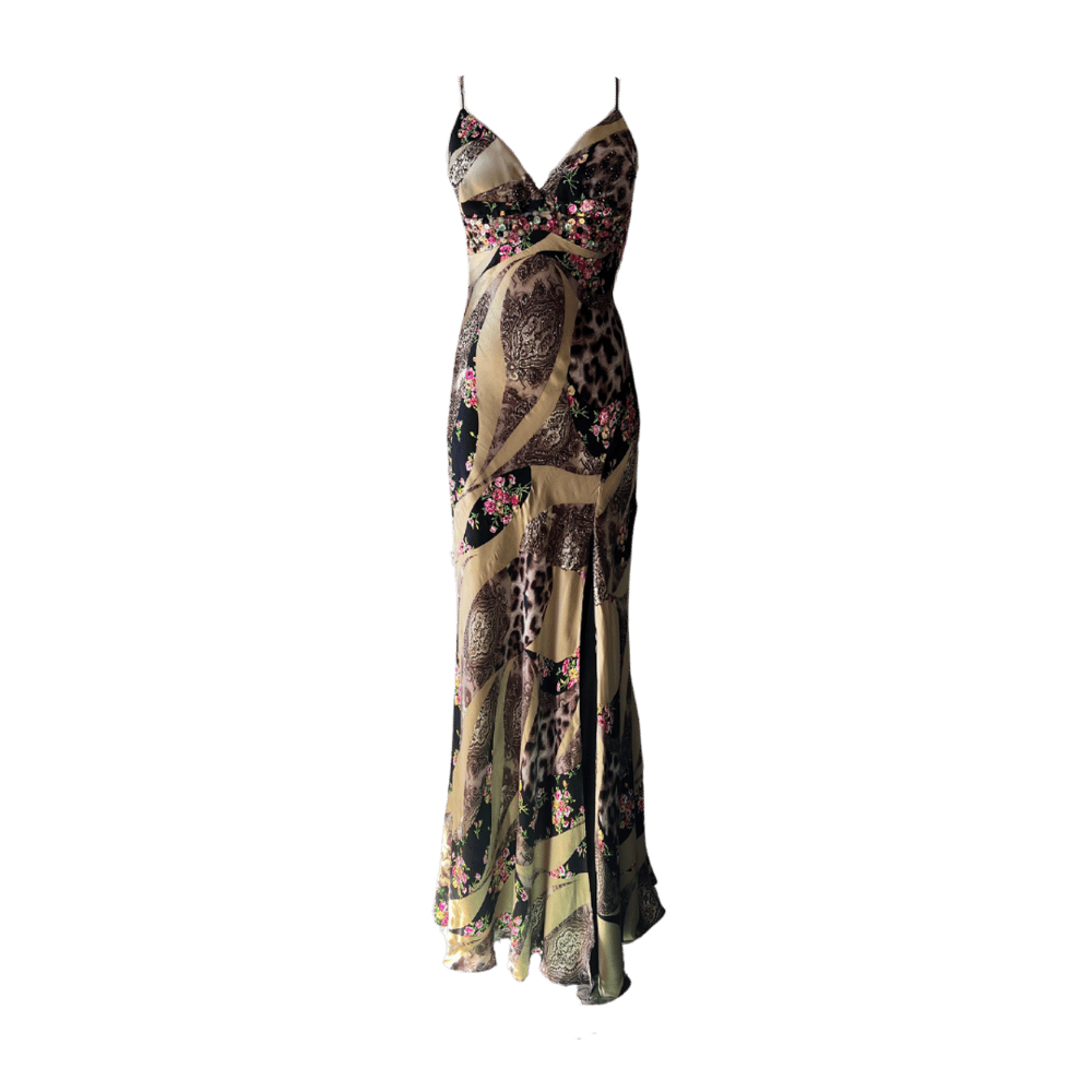 Image of EMBELLISHED PRINTED SILK DRESS