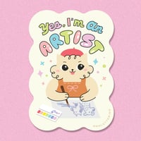 Yes, I'm an Artist Cat Sticker