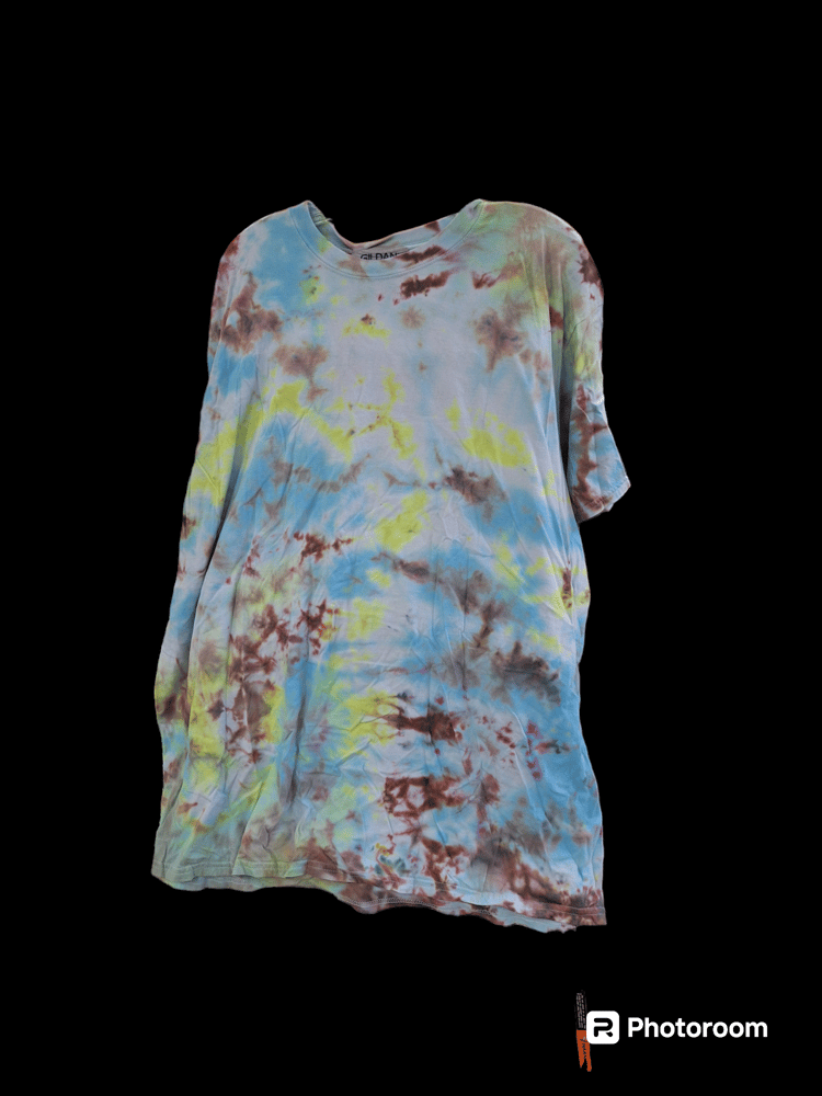 Image of Tye dye brown and Turquoise 3xl tshirt