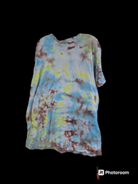 Image 1 of Tye dye brown and Turquoise 3xl tshirt