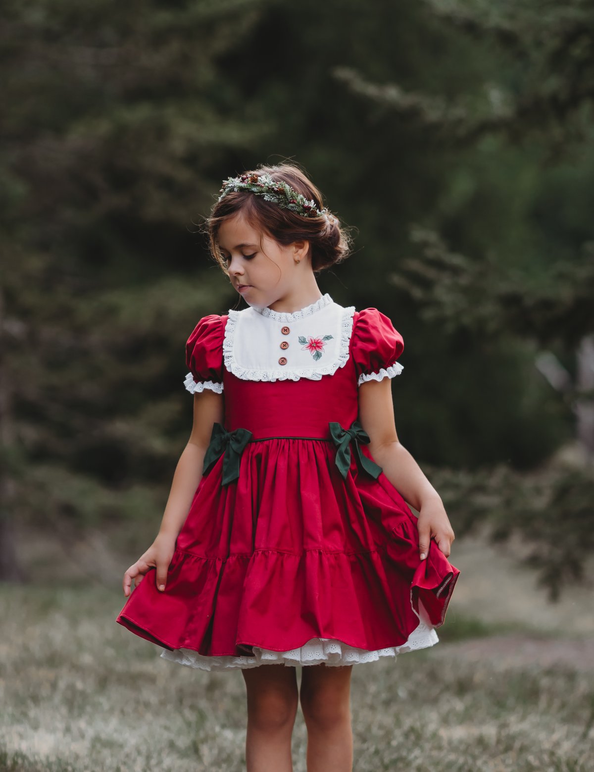 Image of Poinsetta Red Christmas Dress Pre Order