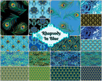 Image 22 of RHAPSODY IN BLUE 10" Tiles 42pc by Maria Kalinowski of Kanvas for Benartex Inc.
