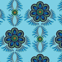 Image 7 of RHAPSODY IN BLUE 10" Tiles 42pc by Maria Kalinowski of Kanvas for Benartex Inc.