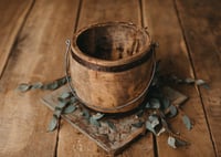 Image 3 of Wooden bucket with metal handle