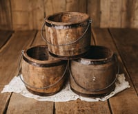 Image 4 of Wooden bucket with metal handle