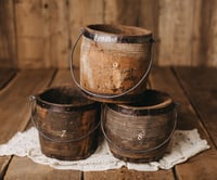 Image 6 of Wooden bucket with metal handle