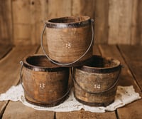 Image 8 of Wooden bucket with metal handle