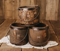 Image 12 of Wooden bucket with metal handle