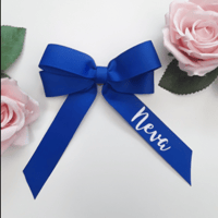 Image 7 of Personalised Hair Bow, School Hair Bow, 4″ Bow Clip, Bow Bobble